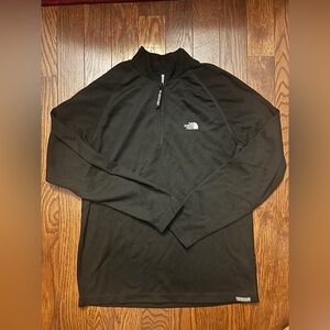 The North Face Fleece Mens Black Quarter Zip Long Sleeve Size Medium